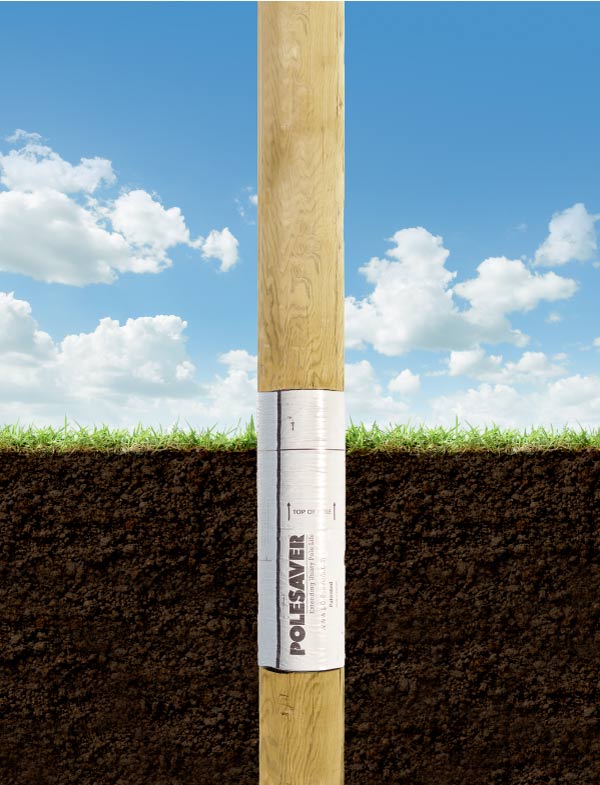 Polesaver-Sleeved-Pole-In-The-Ground-Cross-Section Polesaver Sleeved Post In The Ground Cross Section Image